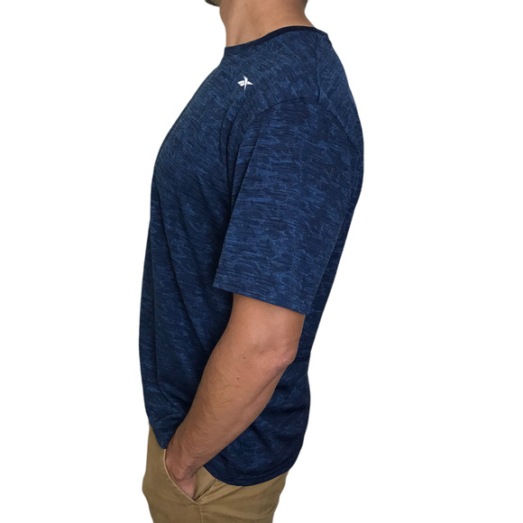 Reebok Short Sleeves‎ Textured Active Tee Blue Size Large - Picture 2 of 9